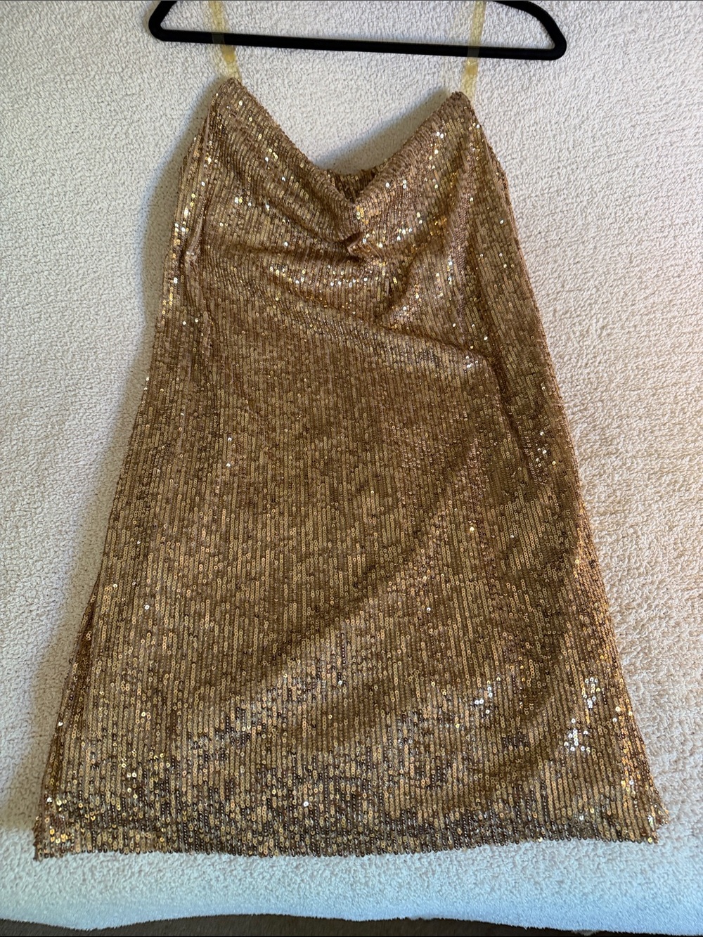 Bebe Gold Sequin Slip Skirt - Women's Sparkle Party Skirt